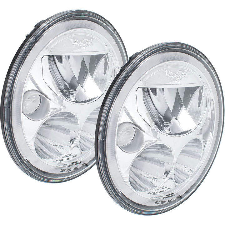 Kit de faros LED VX para Jeep JK 2007-2017 - Cromo | Halo blanco