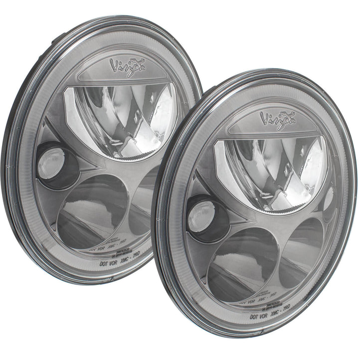 Kit de faros LED VX para Jeep JK 2007-2017 - Cromo negro | Halo ámbar