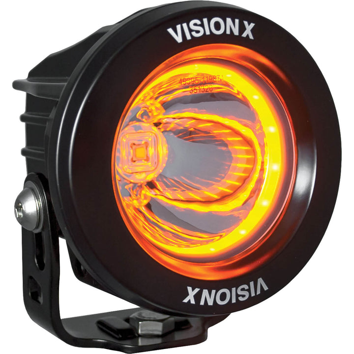Kit de luz LED Optimus redonda de haz de 15º con halo ámbar de 3.7"