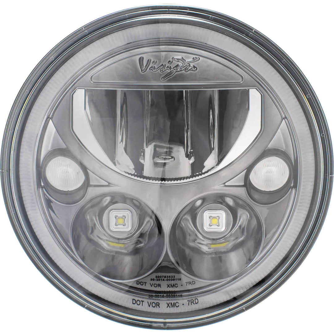Faro VX redondo 7" negro cromo individual (con bajo-alto-halo)