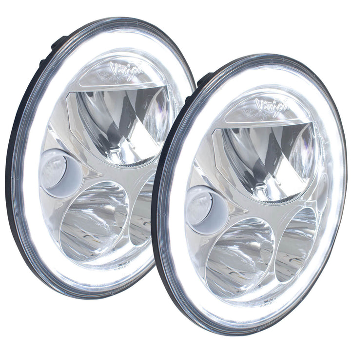 Kit de faro LED de 7" serie VX - Cromo | Halo blanco