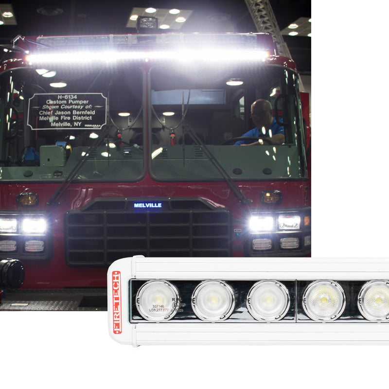 FireTech LED brow light on fire apparatus