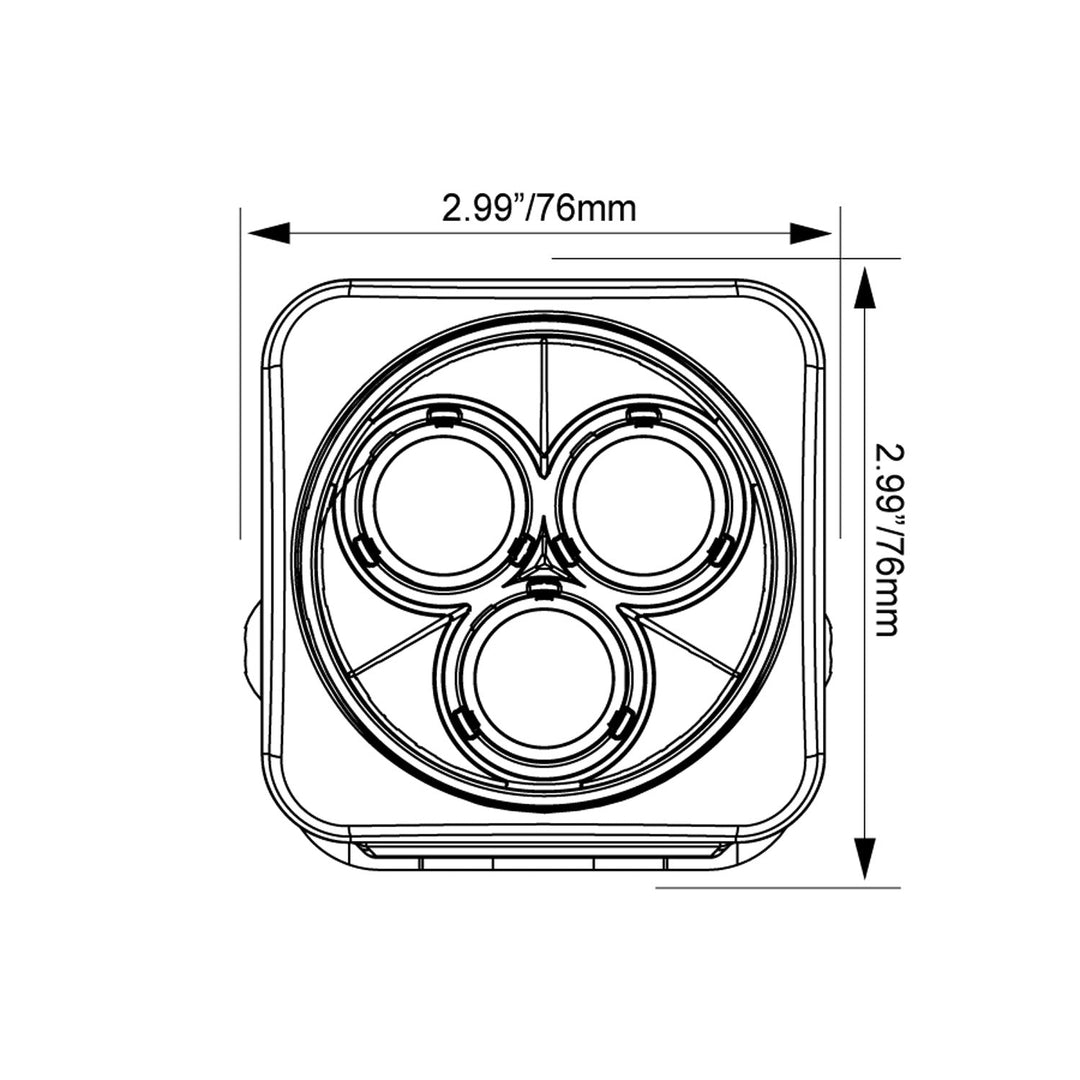 Kit de cañón de luz LED CG2 múltiple cuadrado de 3"