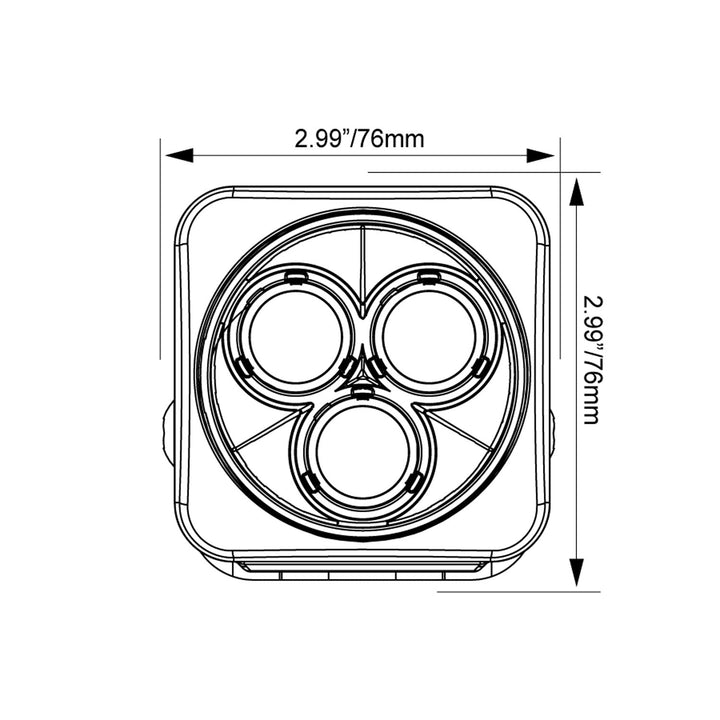 Kit de cañón de luz LED CG2 múltiple cuadrado de 3"
