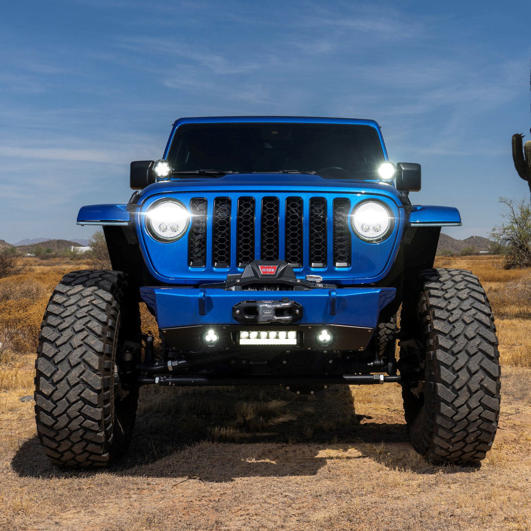 18+ Jeep JL / '20+ Jeep Gladiator VX LED Headlight Kit - Black Chrome | Amber Halo