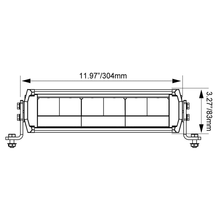 Barra de luz LED de acción dual Shocker de 12" | Elíptica ámbar para senderos