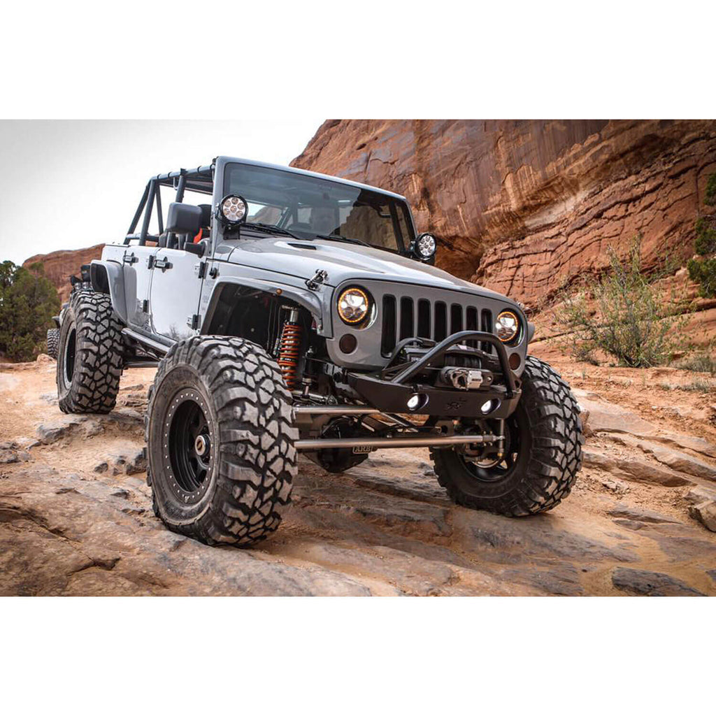 Kit de faros LED Jeep JK VX 2007-2017 - Cromo | Halo ámbar