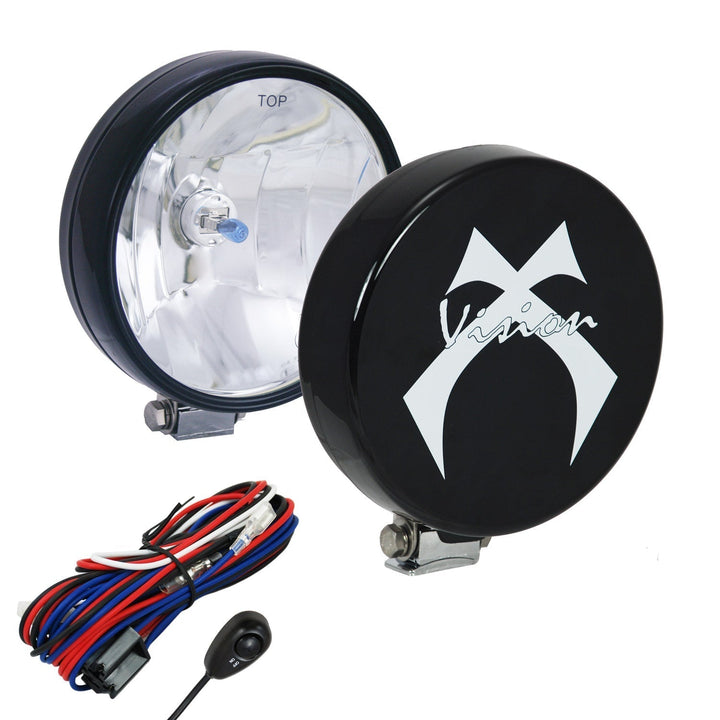 Luces halógenas negras redondas de 6" de 100 vatios para todo terreno con cubiertas y arnés