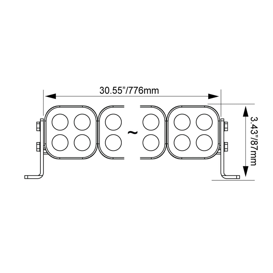 Barra de luz LED modular Unite de 30" - Preconfigurada