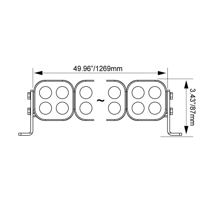 Barra de luz LED modular Unite de 50" - Preconfigurada
