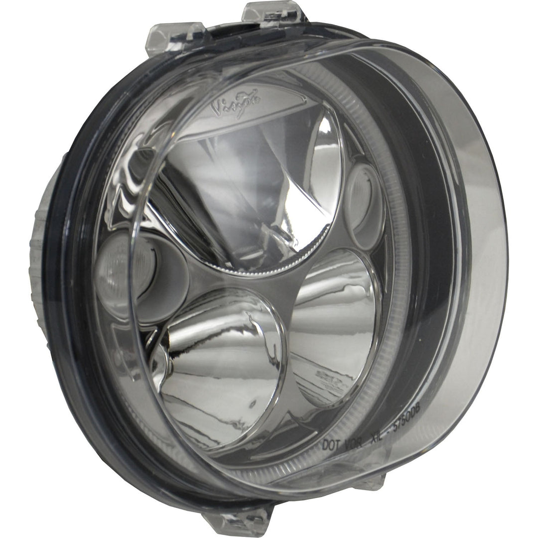 Kit de reemplazo de faro XMC Road Glide 2004-2013 | Halo blanco cromo negro