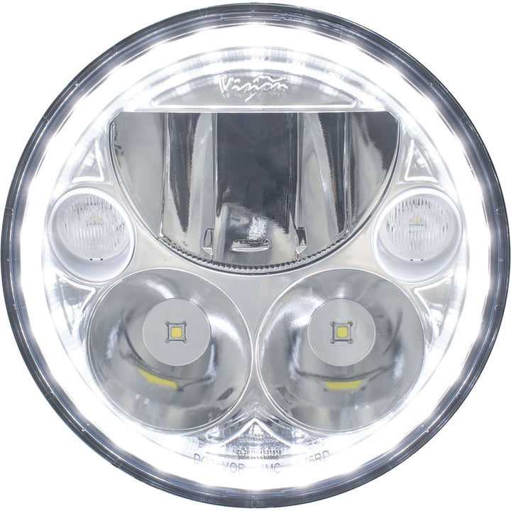 Faros LED para motocicleta XMC de 5.75" | Halo blanco cromo