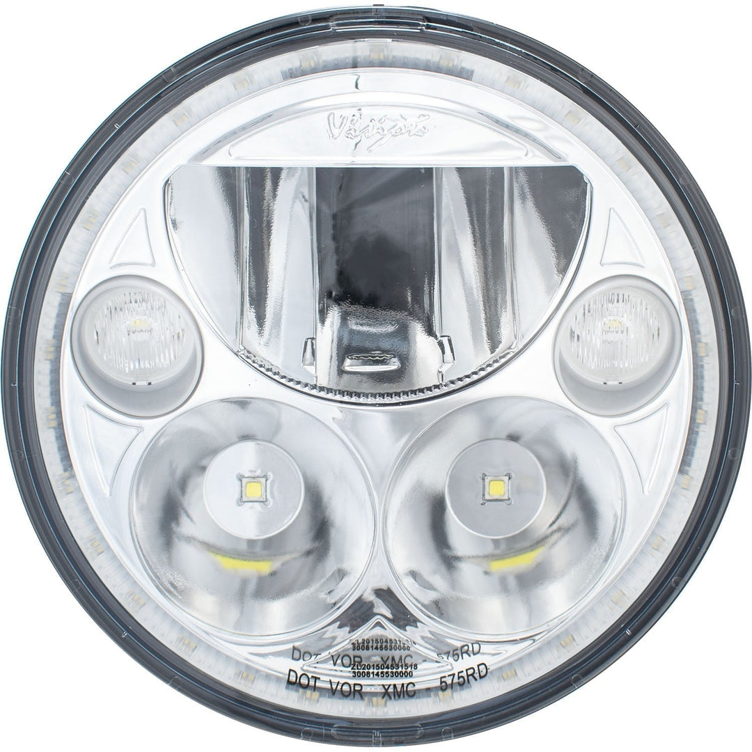 Faros LED para motocicleta XMC de 5.75" | Halo blanco cromo