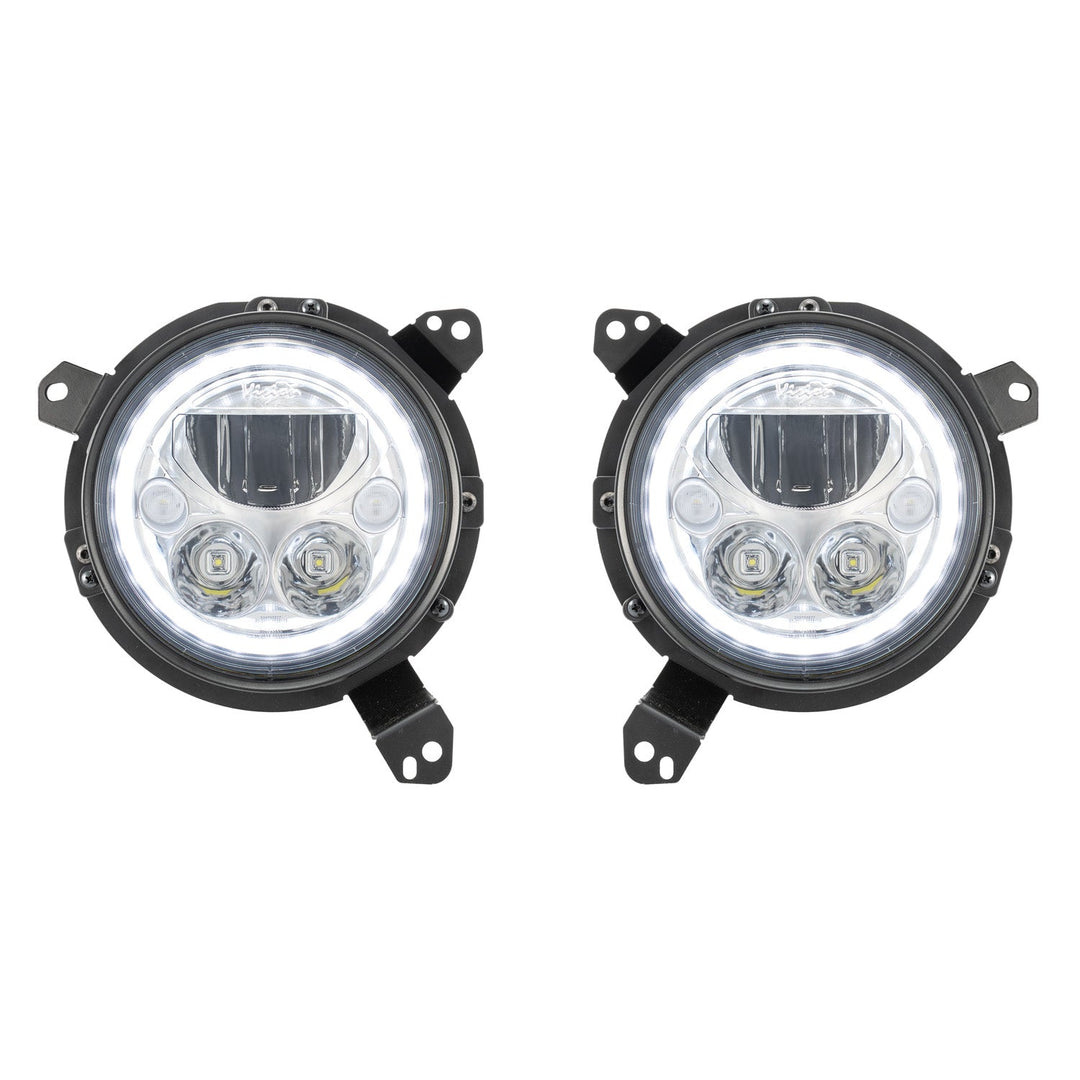 Kit de faros LED VX Jeep JL 18+ / Gladiator 20+ - Cromo | Halo blanco  