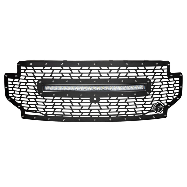 Parrilla con barra de luz Ford Superduty 2020+ (con barra de luz curva XPL)  