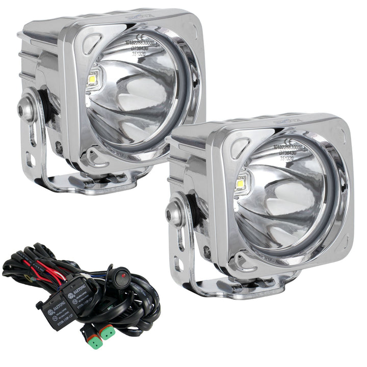 Kit de luz LED de haz cuadrado Optimus Chrome de 3" y 10º  