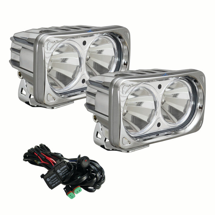 Kit de luz LED de haz dual de 60° Chrome Optimus de 6"