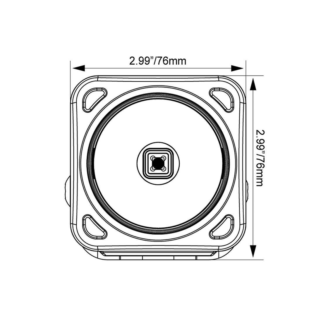 Kit de luz LED Optimus cuadrada de haz de 20º de 3"