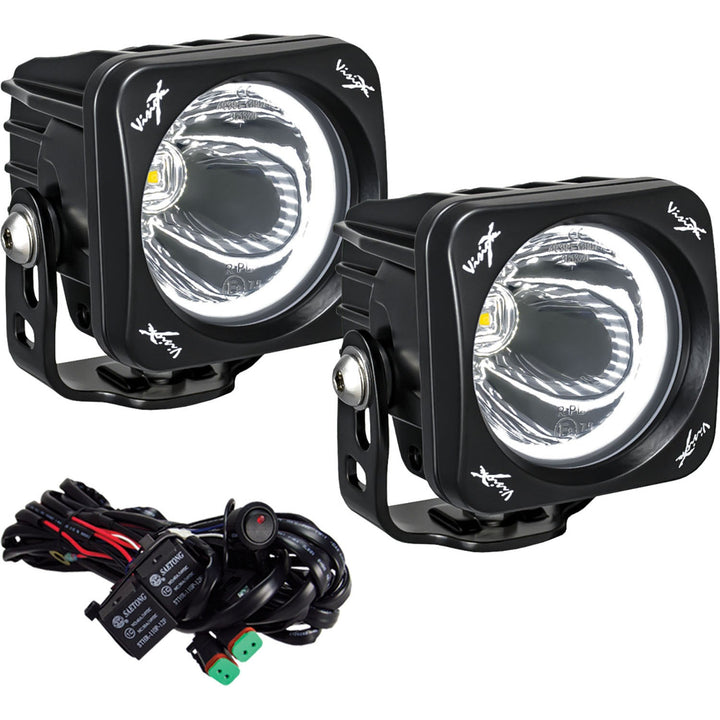 Kit de luz LED Optimus cuadrada de haz de 15º con halo blanco de 3"