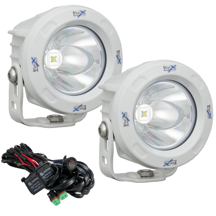 Kit de luz LED de haz redondo blanco de 10º Optimus de 3.7"